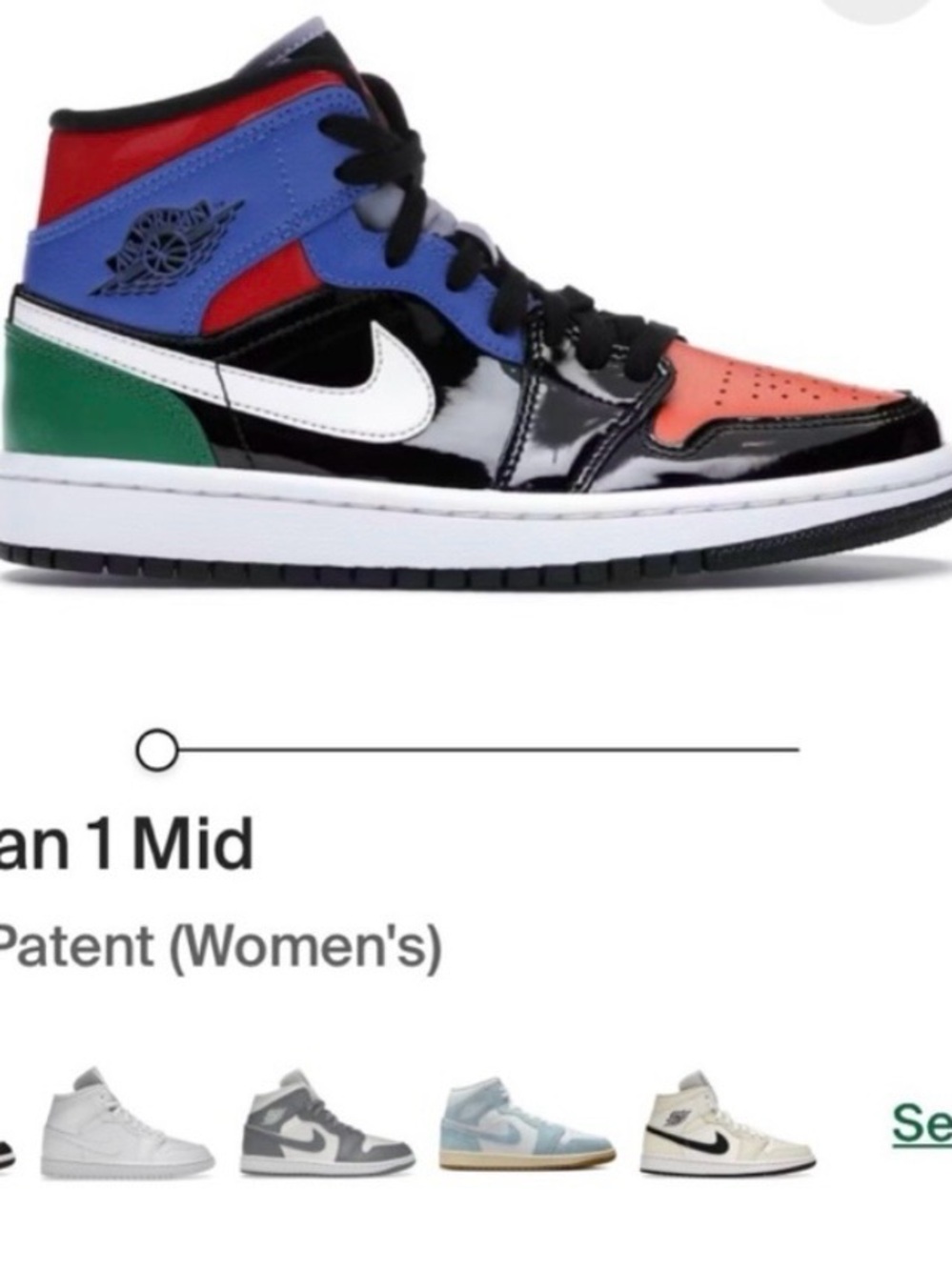 Jordan 1 Mid Multi Patent Leather Sneakers (Women’s)